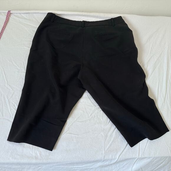 Worthington Womens 16P Cropped Capris Modern Fit Black Dress Work Petite - Picture 4 of 4